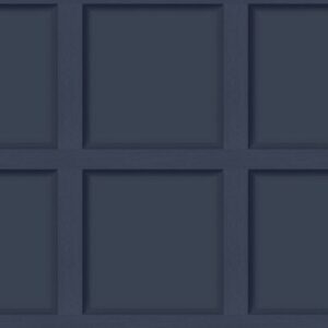 Navy Blue Wood Panel 3D Effect Wallpaper