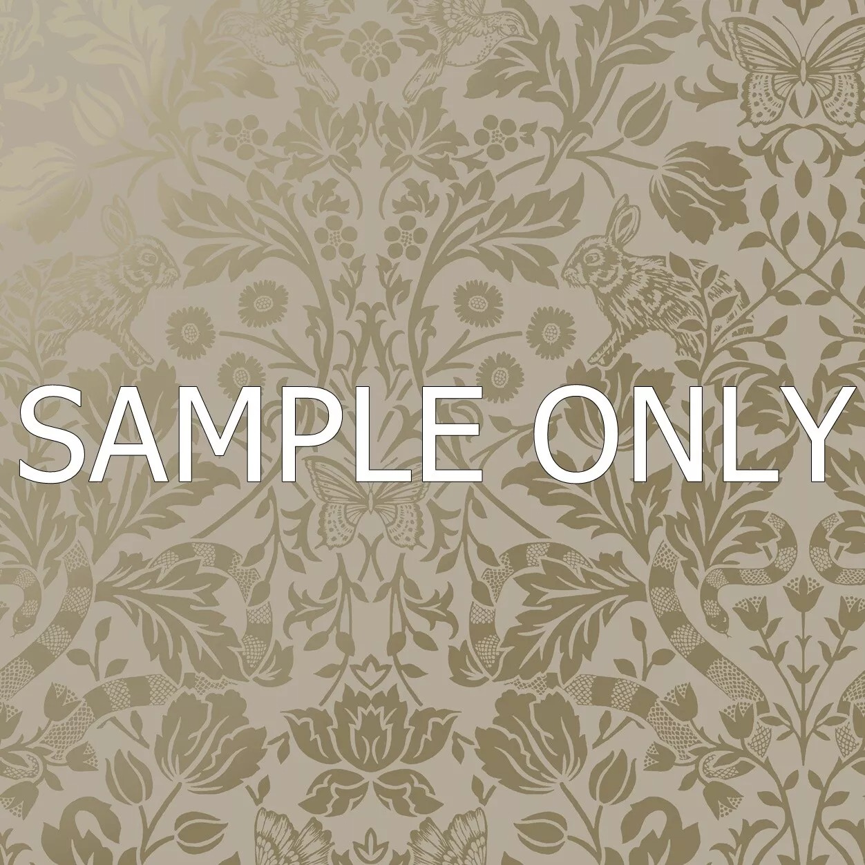 Neutral Metallic Woodland Animals Damask Wallpaper - Image 2