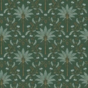 Green Tropical Palm Trellis Leaves Wallpaper