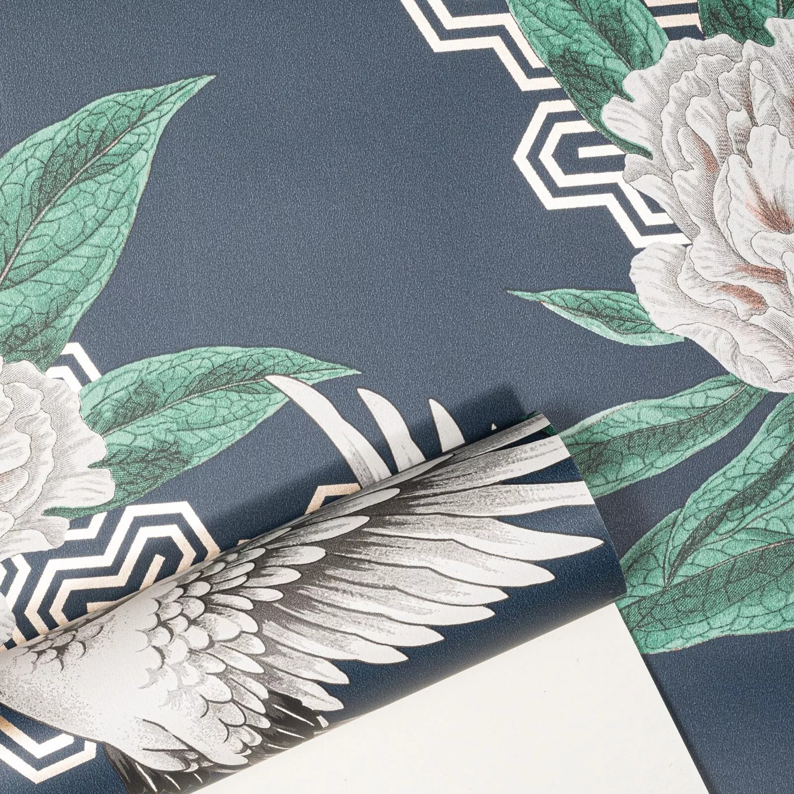 Navy Blue Floral Wallpaper - Image 2