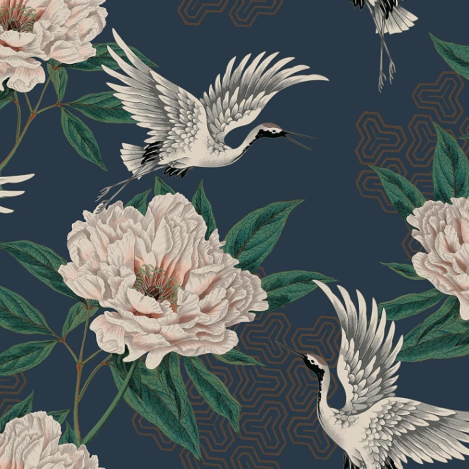 Navy Blue Floral Wallpaper - Image 9