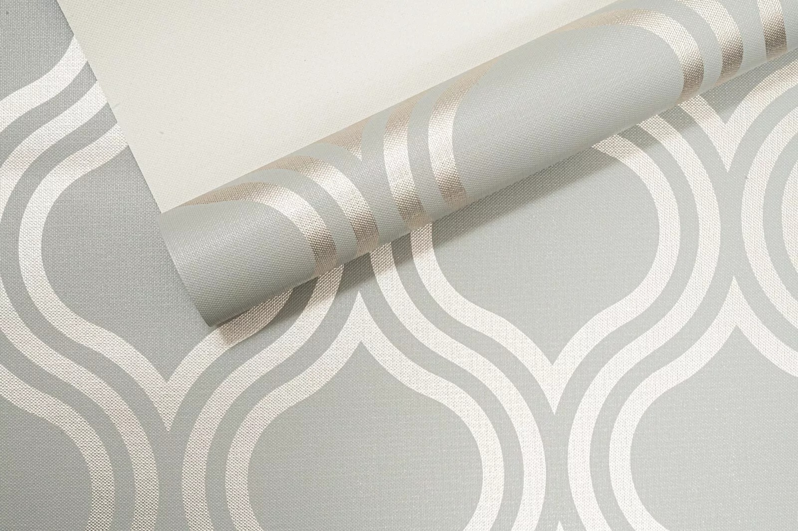 Grey Sliver Metallic Linen Effect Wallpaper - Image 3