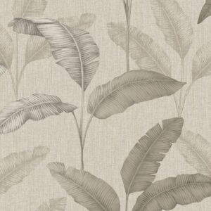 Rasch Beige Gold Tropical Amara Palm Leaf Wallpaper