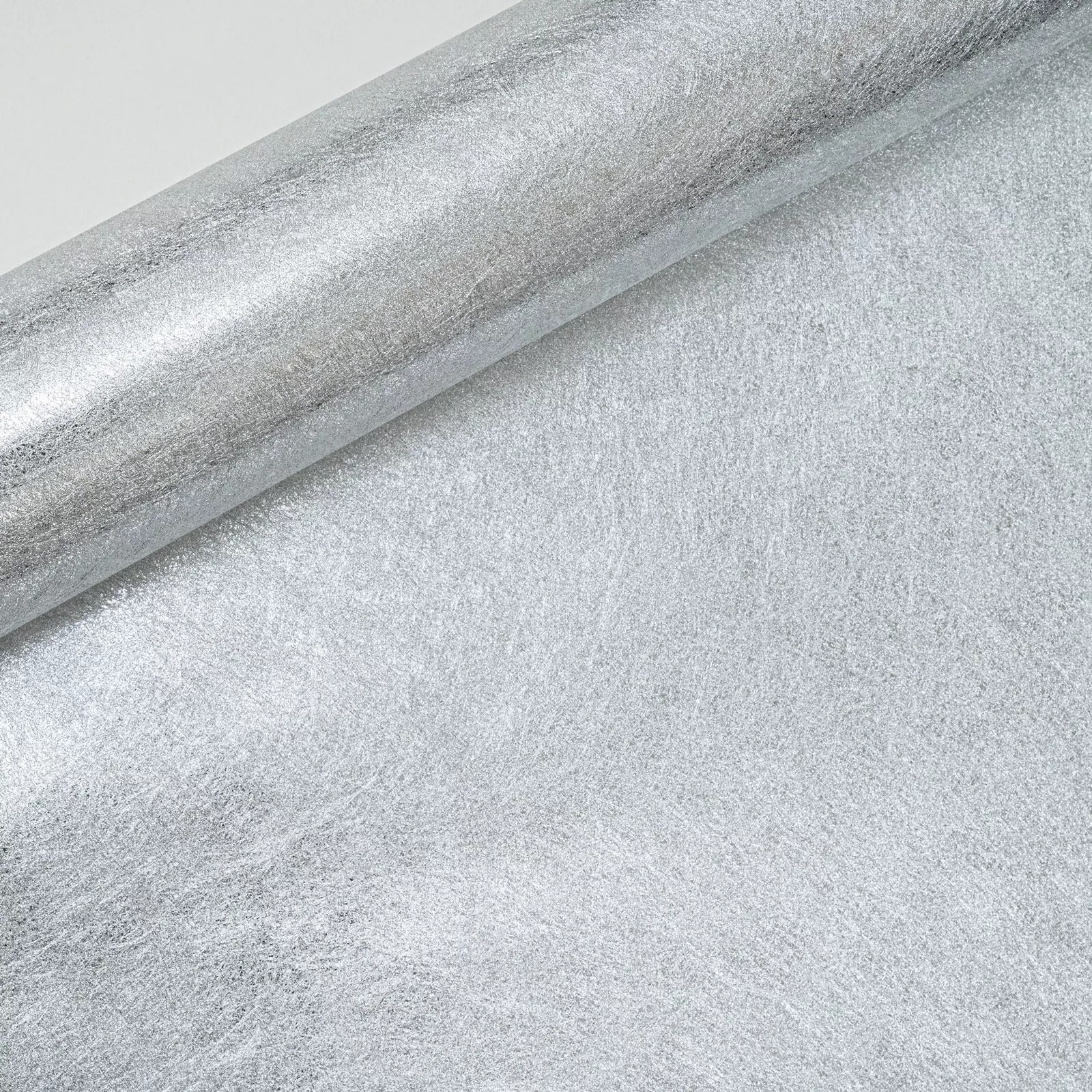 Plain Silver Sienna Texture Foil Metallic Effect Wallpaper - Image 3