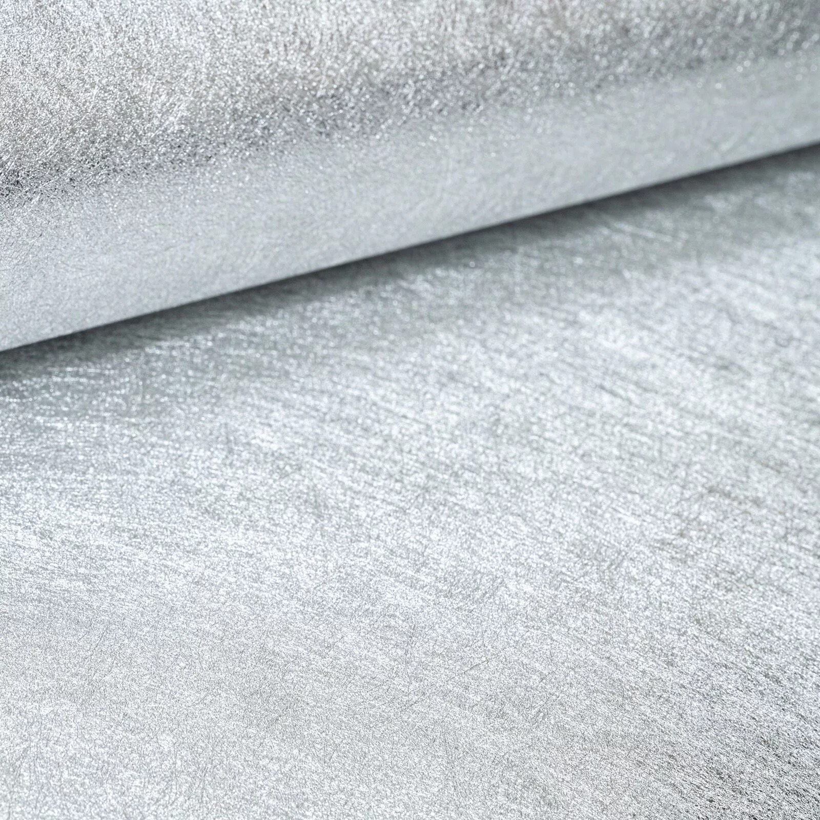 Plain Silver Sienna Texture Foil Metallic Effect Wallpaper - Image 6