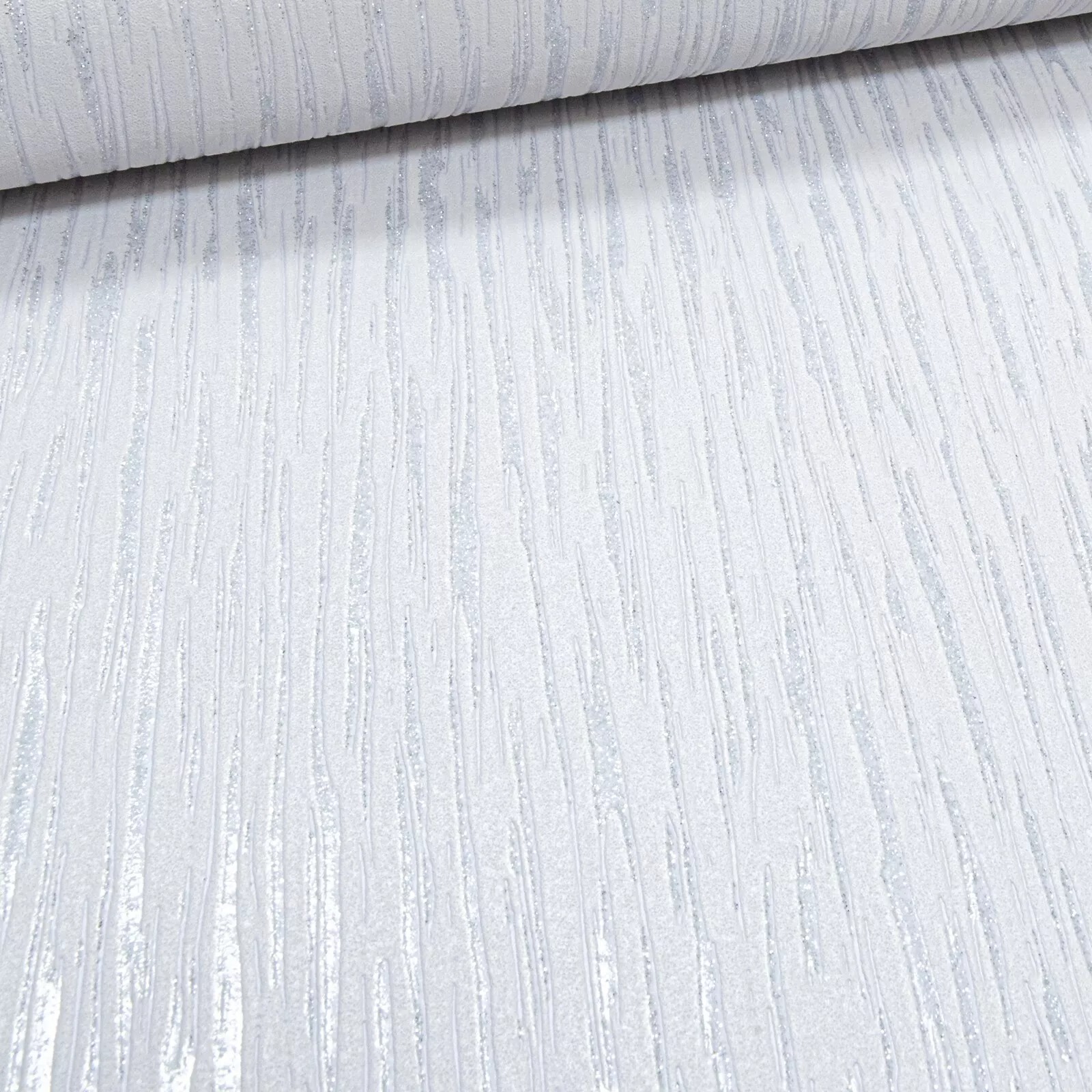 Plain Light Grey Silver Textured Wallpaper - Image 2