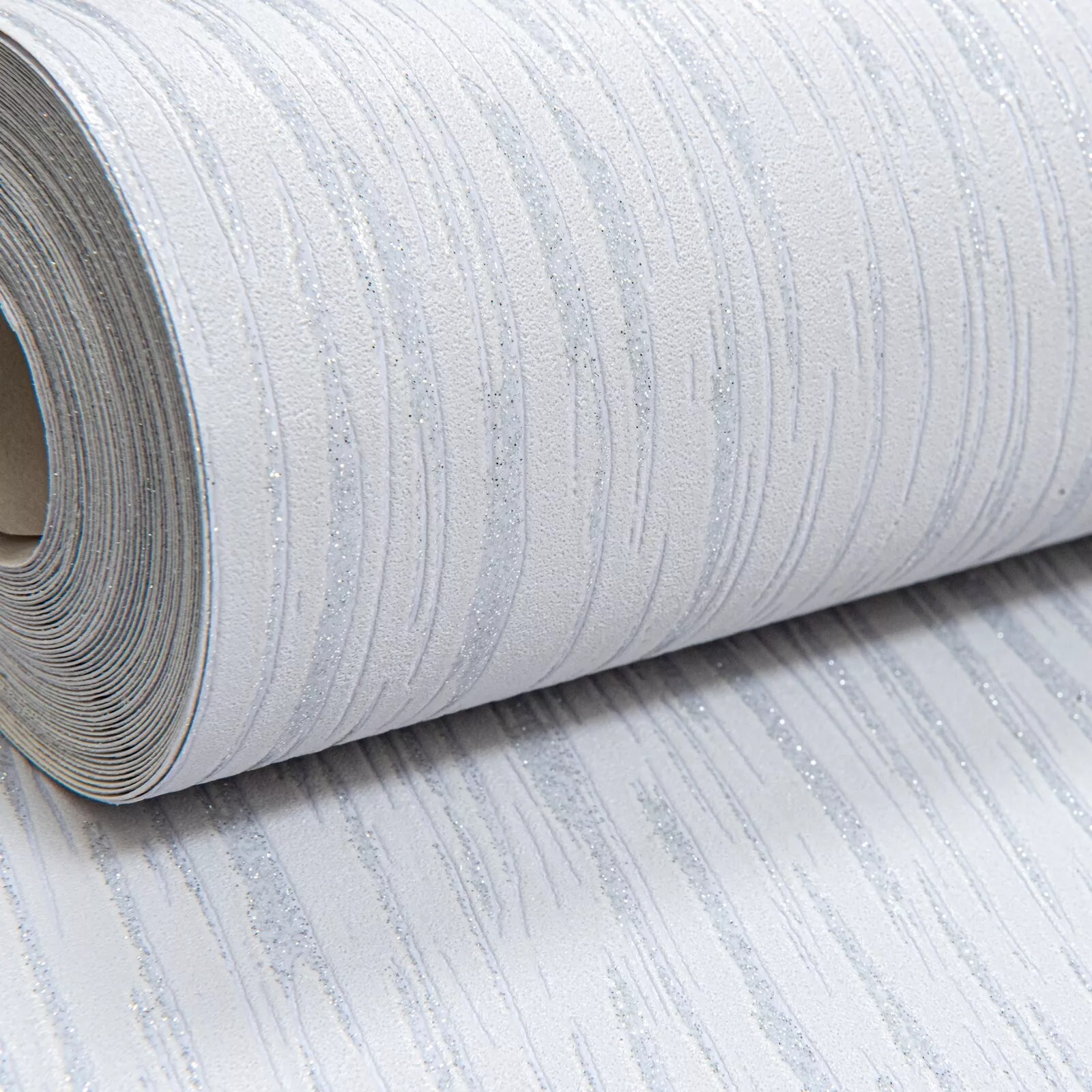 Plain Light Grey Silver Textured Wallpaper - Image 4