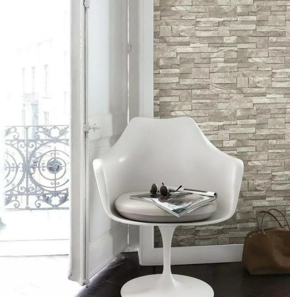 Sandstone Beige Brick Slate 3D Realistic Wallpaper - Image 2