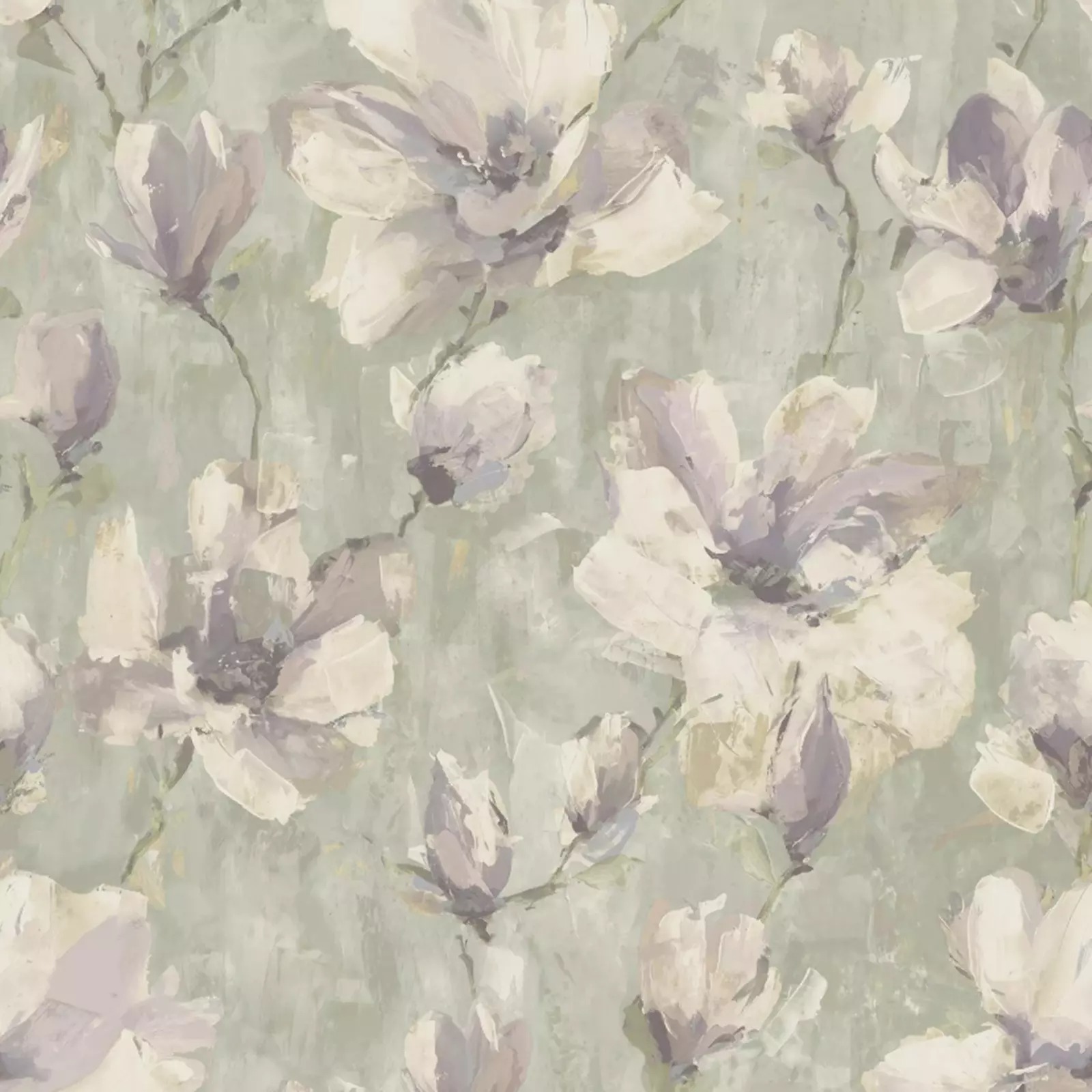 Sage Green Magnolia Floral Wallpaper - Image 3