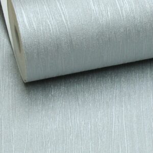 Plain Metallic Silver Grey Textured Wallpaper