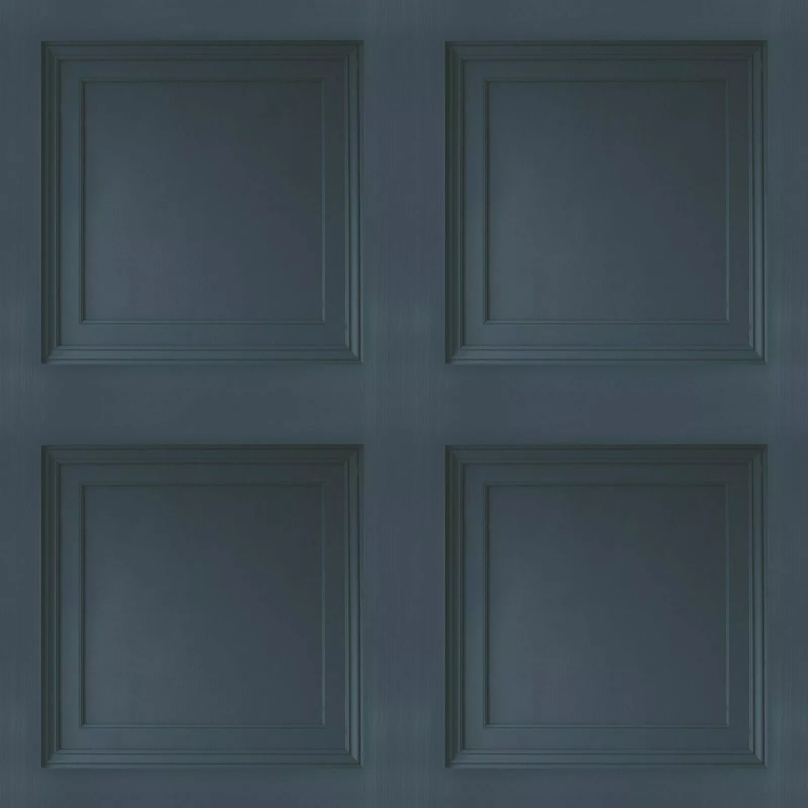 Navy Blue Realistic 3D Effect Wooden Panel Wallpaper - Image 2