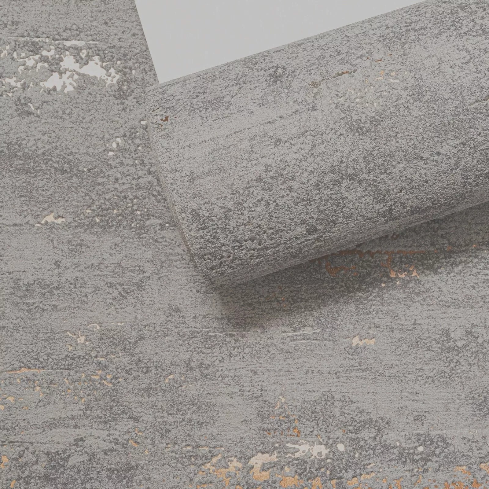 Plain Charcoal Grey Wallpaper Textured Metallic Slight Imperfect Concrete Effect - Image 6