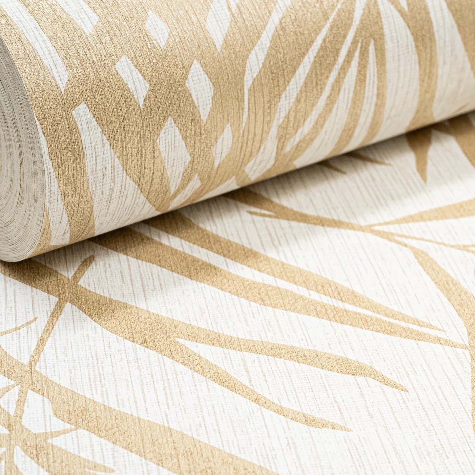 Off White Beige Leaf Wallpaper Textured Thick Slightly Imperfect Living Room - Image 4