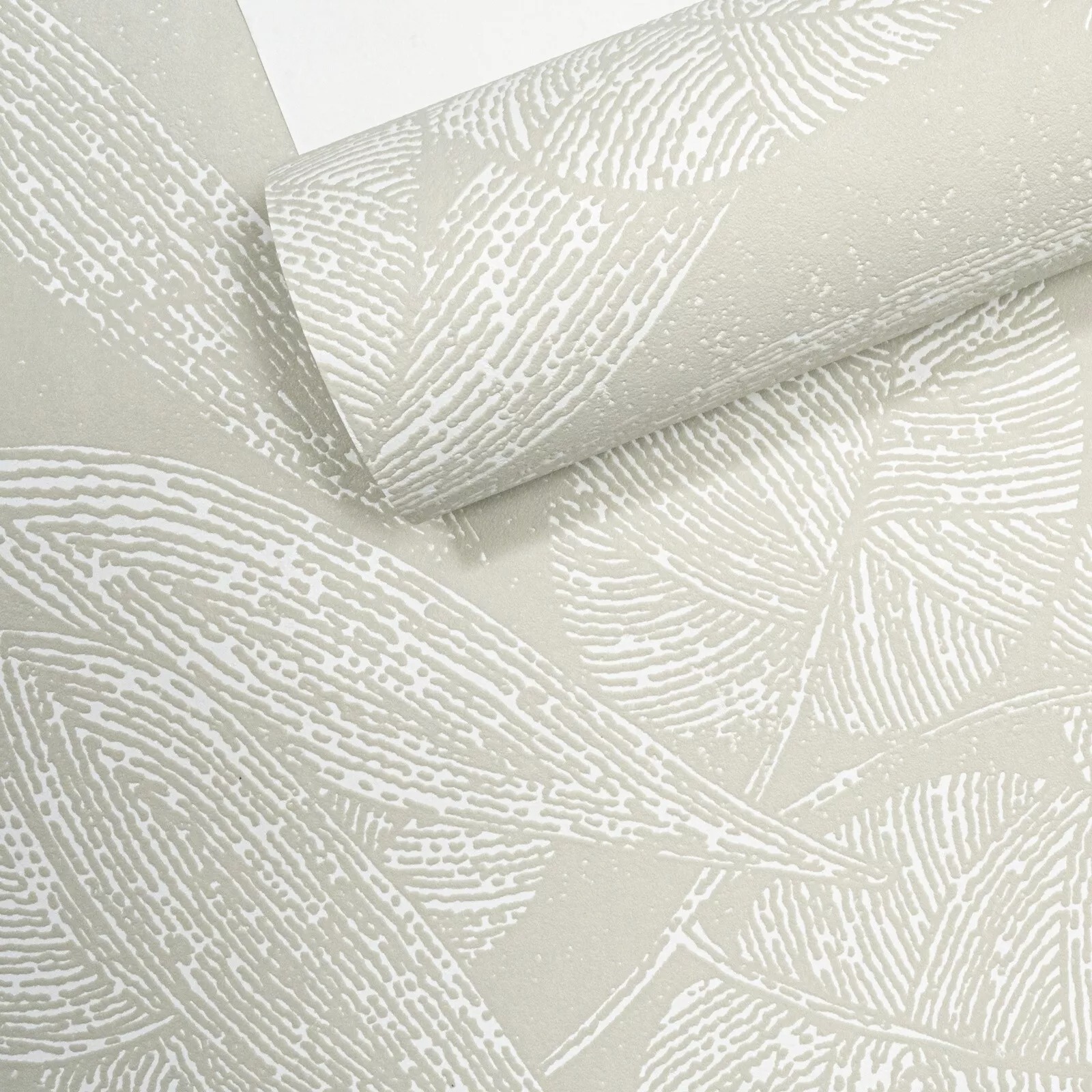 Pale Green Leaf Thick Vinyl Slight Imperfect Textured Wallpaper - Image 3