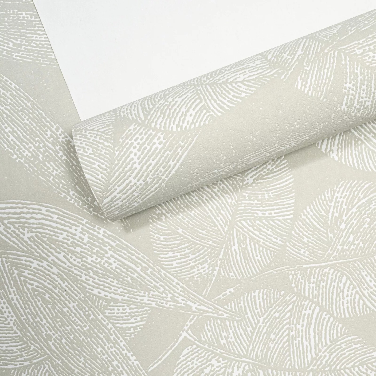 Pale Green Leaf Thick Vinyl Slight Imperfect Textured Wallpaper - Image 4