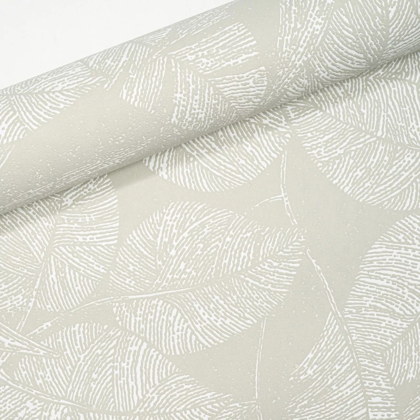 Pale Green Leaf Thick Vinyl Slight Imperfect Textured Wallpaper - Image 5
