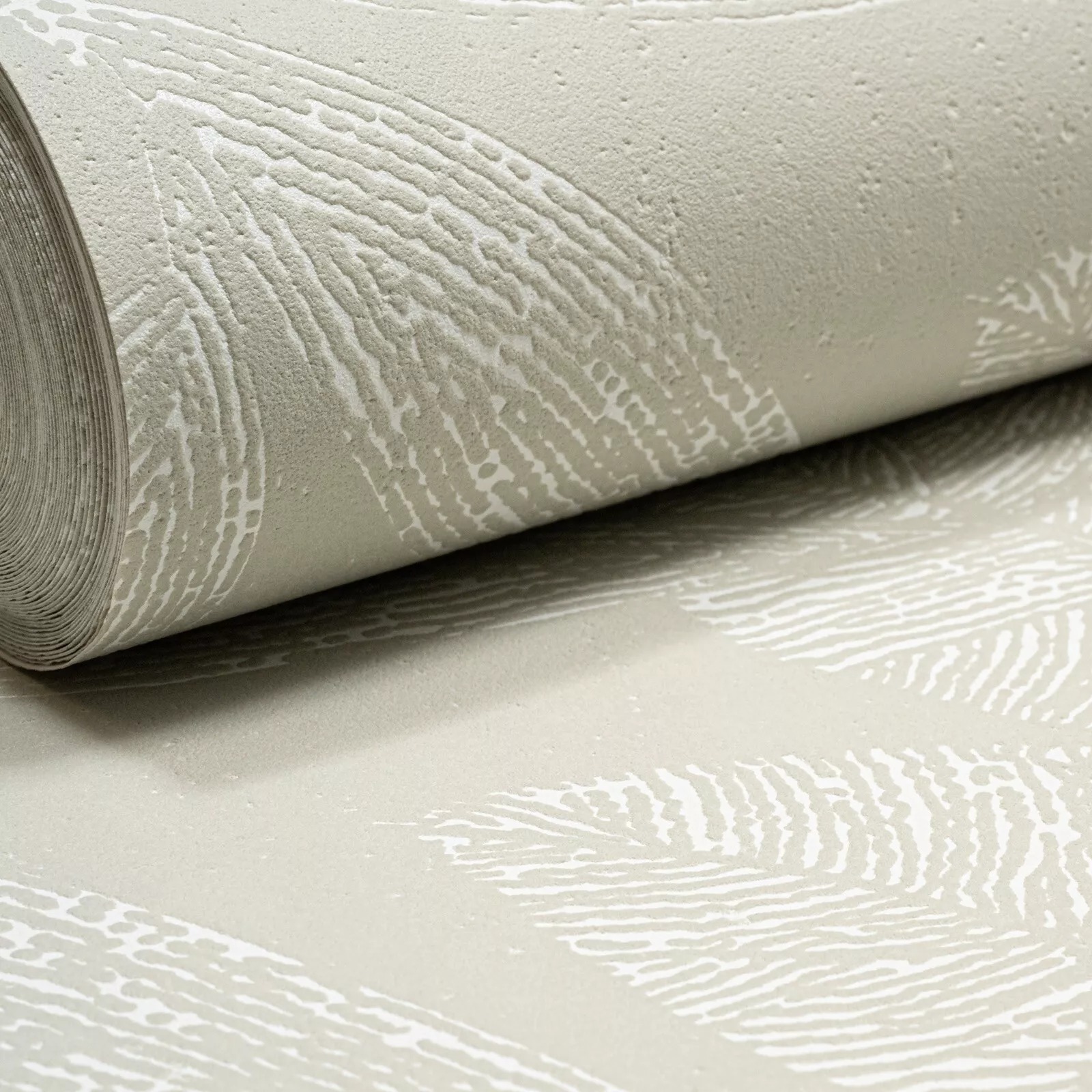 Pale Green Leaf Thick Vinyl Slight Imperfect Textured Wallpaper - Image 6