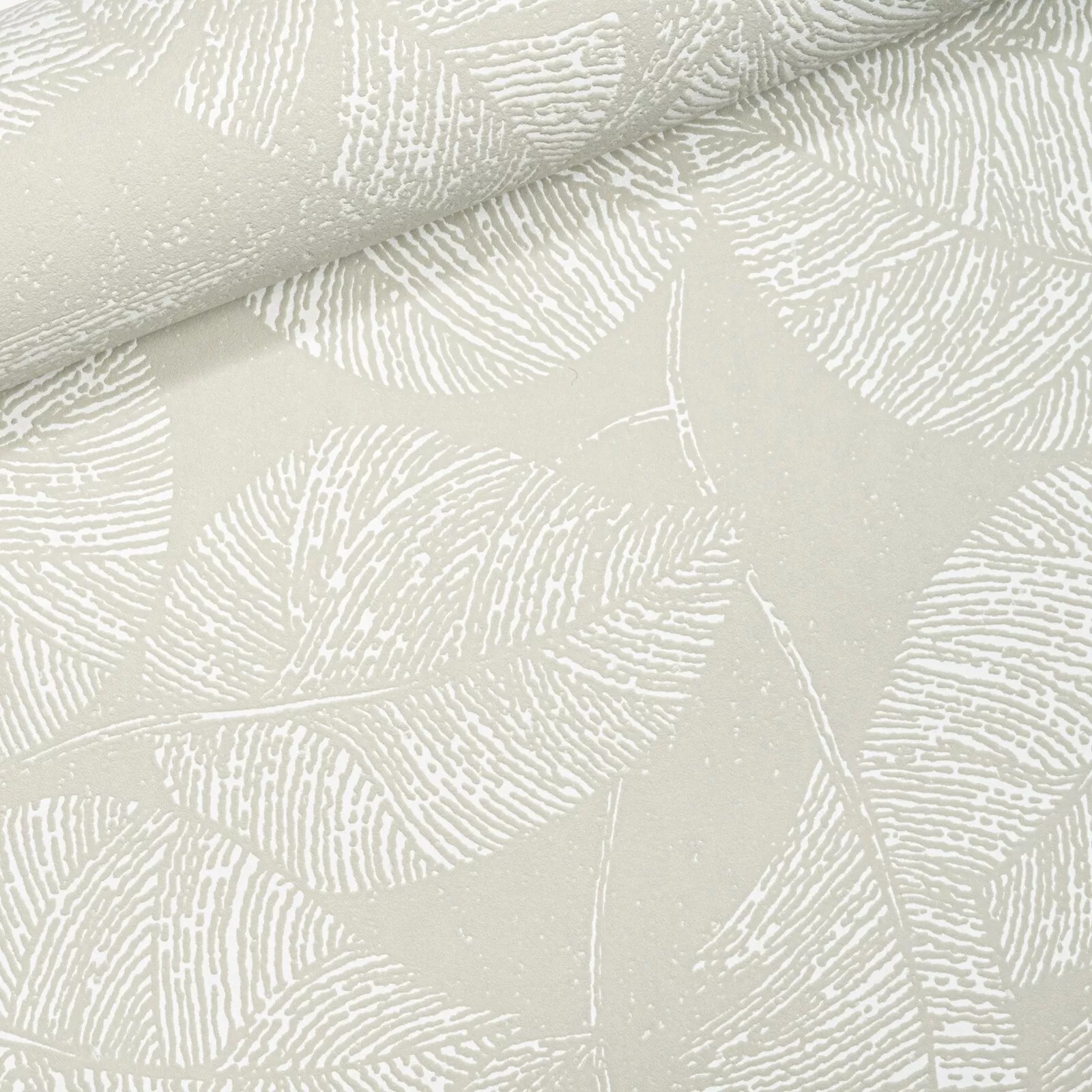 Pale Green Leaf Thick Vinyl Slight Imperfect Textured Wallpaper - Image 7