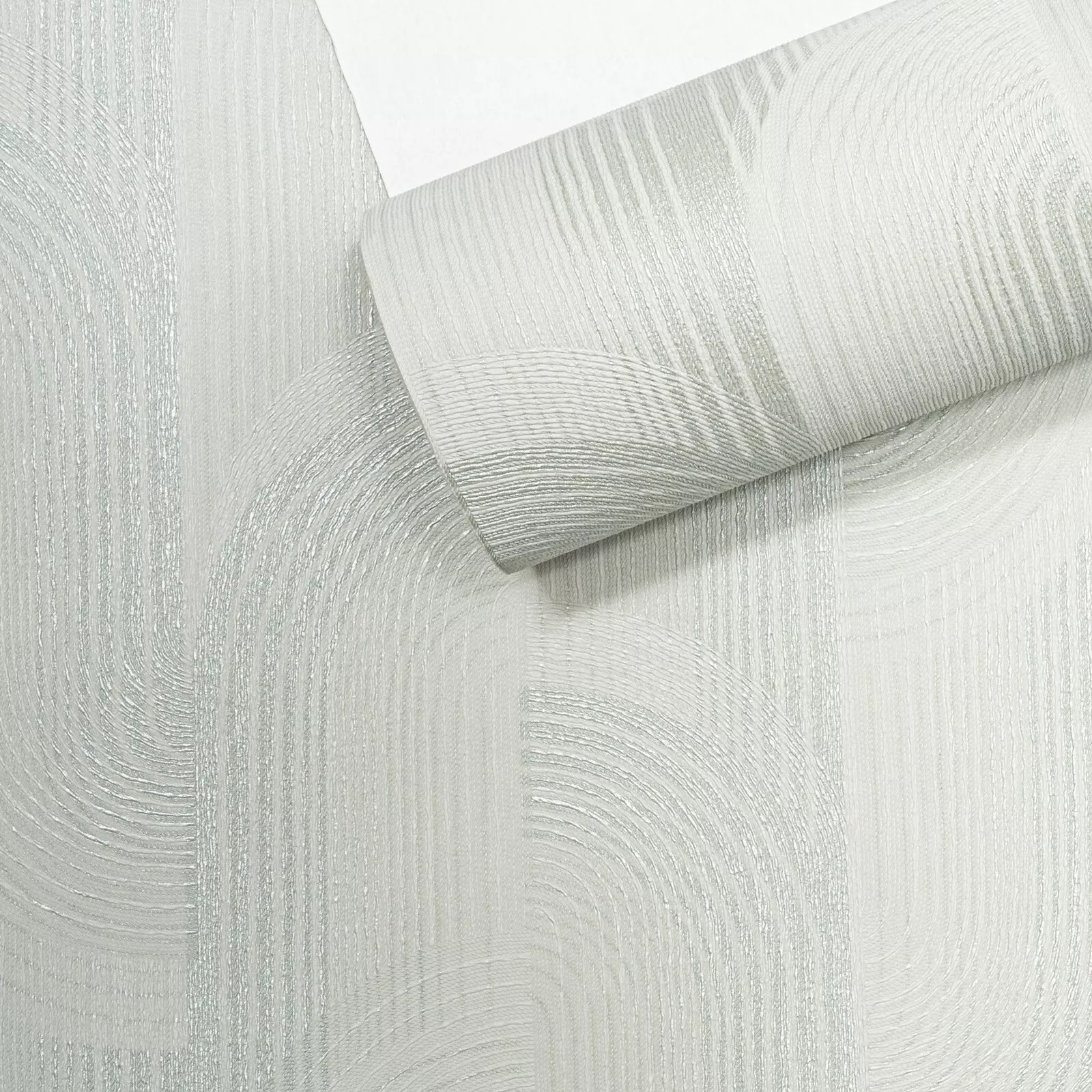 Grey Metallic Silver Geometric Pattern Textured Slight Imperfect Wallpaper - Image 7