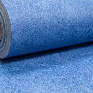 Plain Mid Blue Plastered Effect Wallpaper