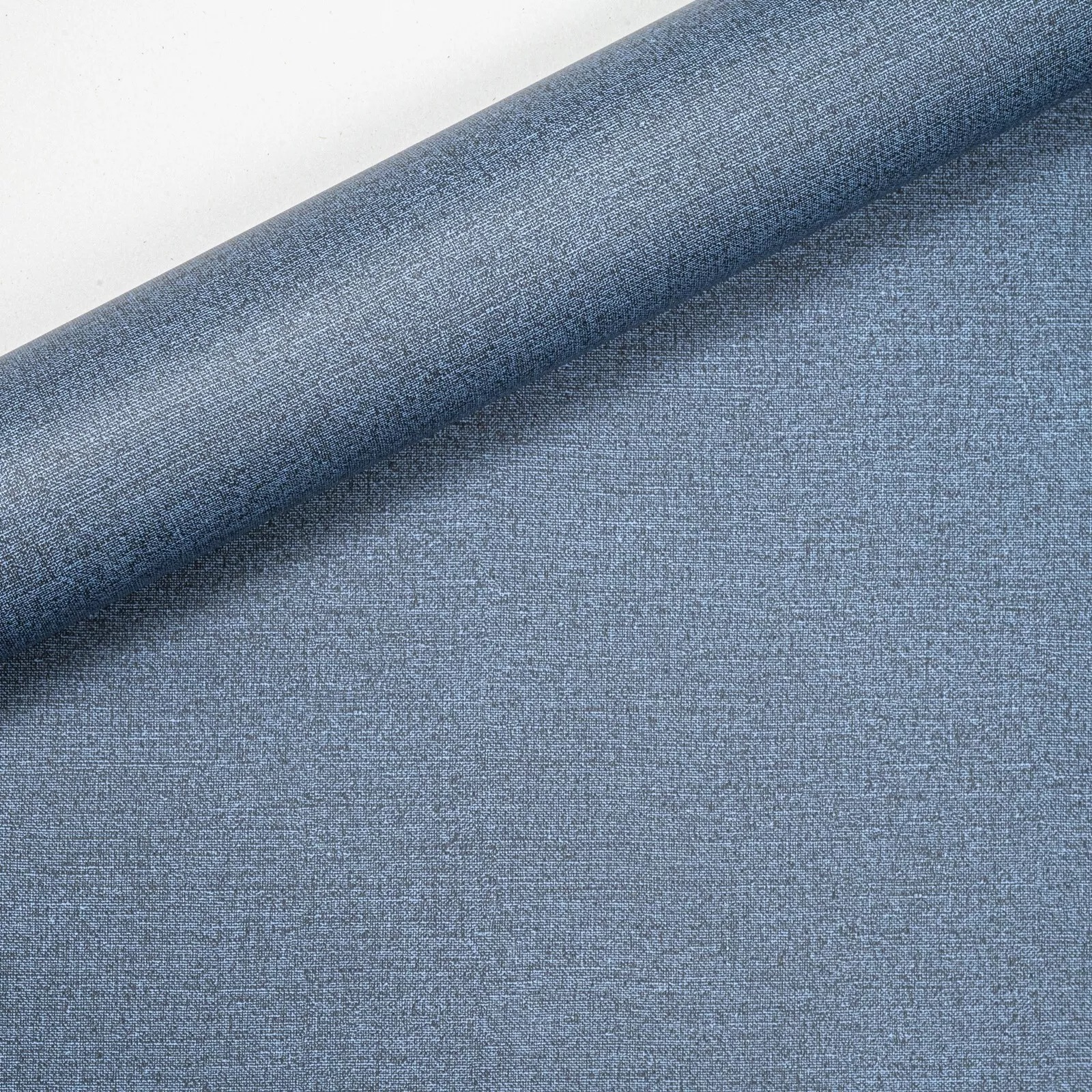 Plain Blue Linen Effect Wallpaper - Image 8