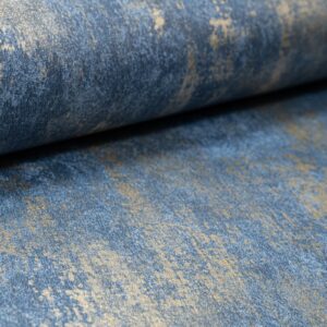 Metallic Gold & Blue Concrete Effect Wallpaper