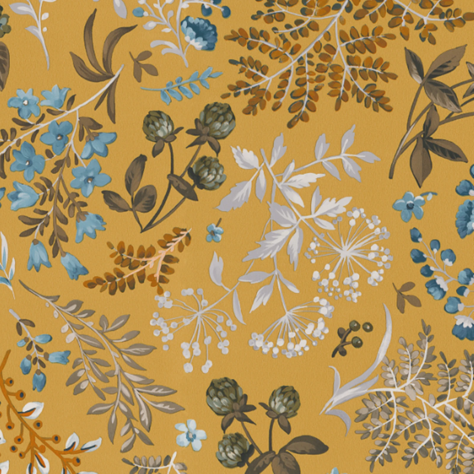 Yellow Floral Cottage Ochre Wallpaper - Image 6