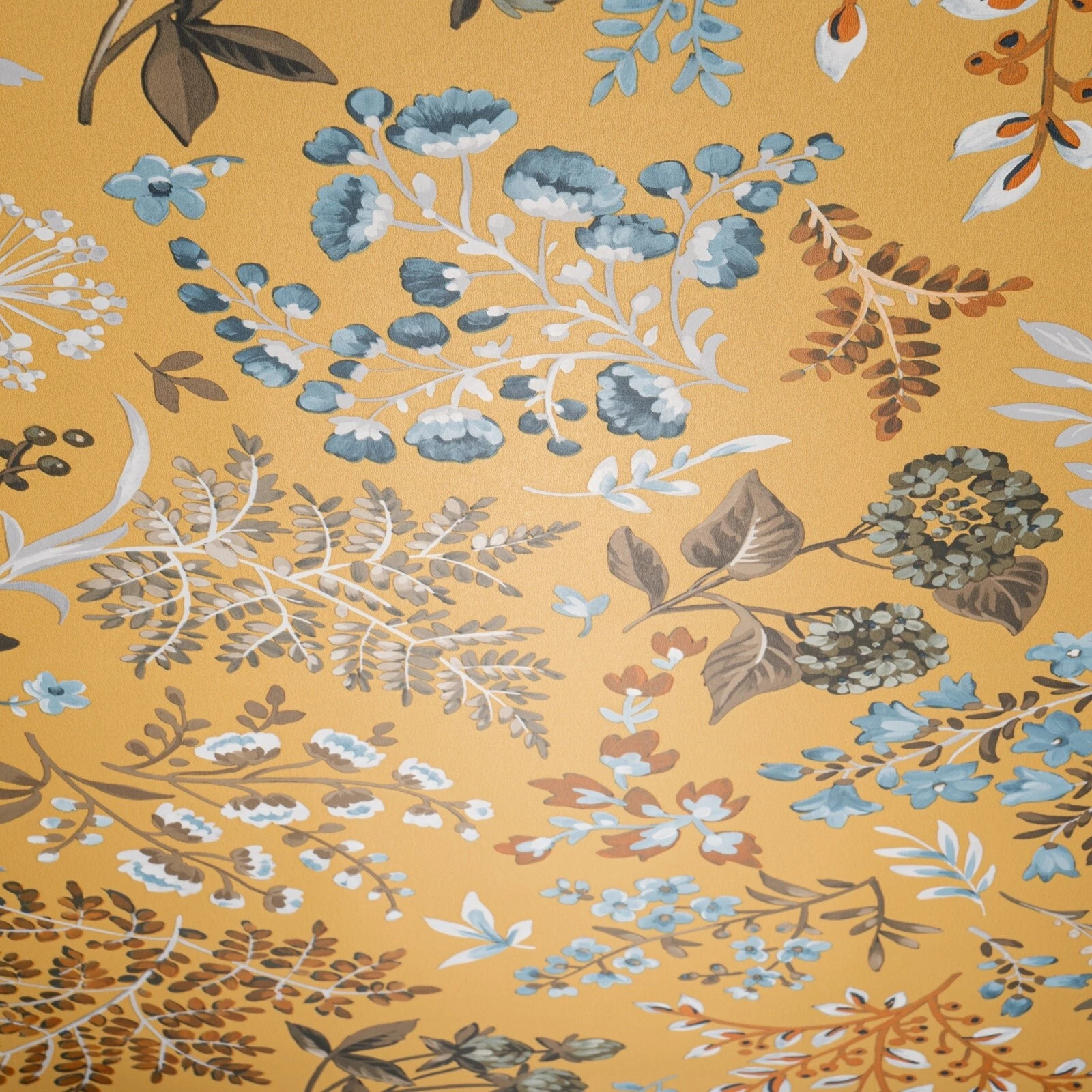 Yellow Floral Cottage Ochre Wallpaper - Image 5
