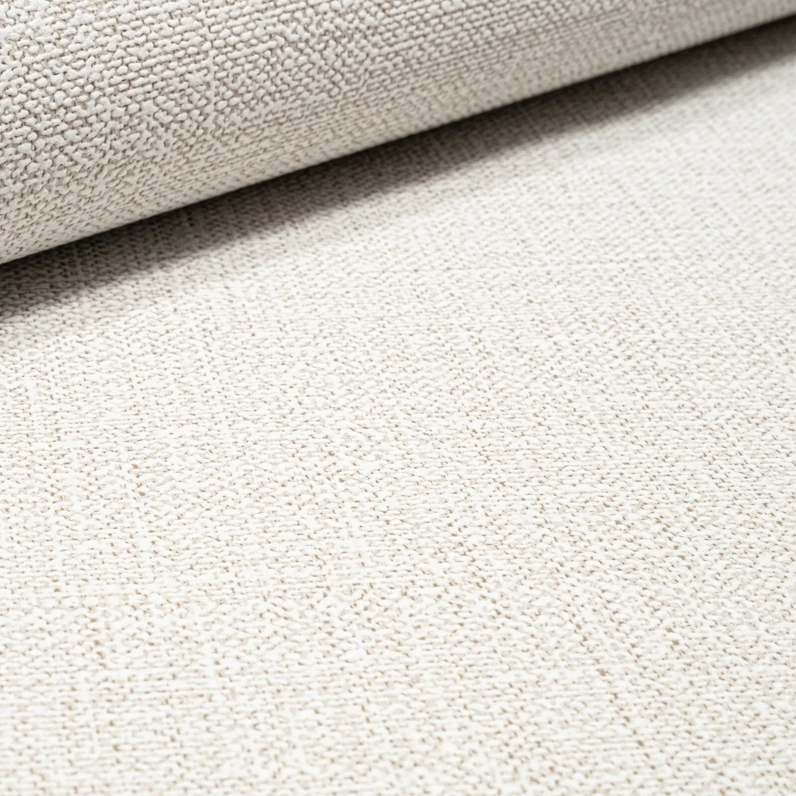 Grey Beige Tones Linen Effect Textured Non-Woven Vinyl Wallpaper - Image 3