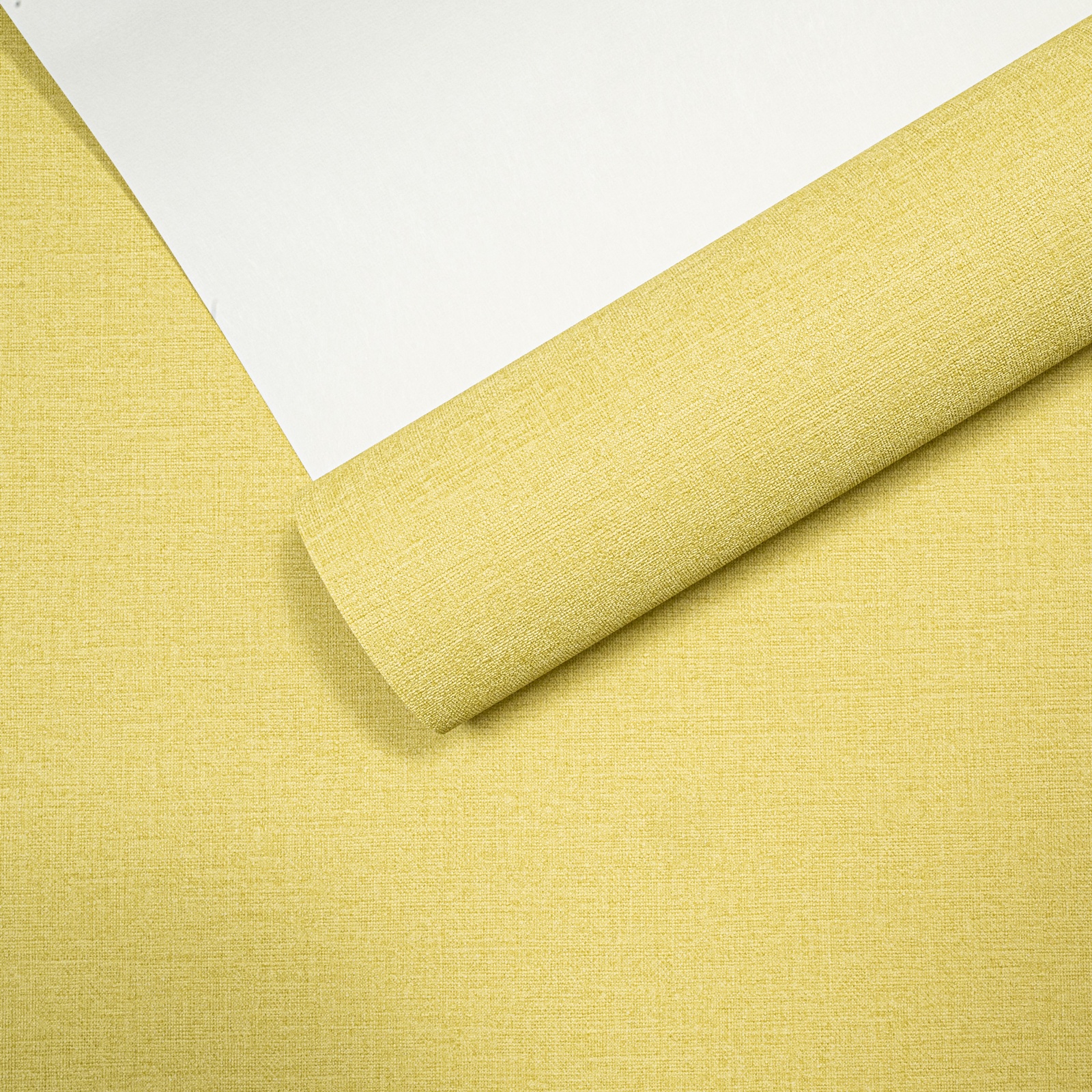 Plain Lime Green Linen Effect Wallpaper - Image 9