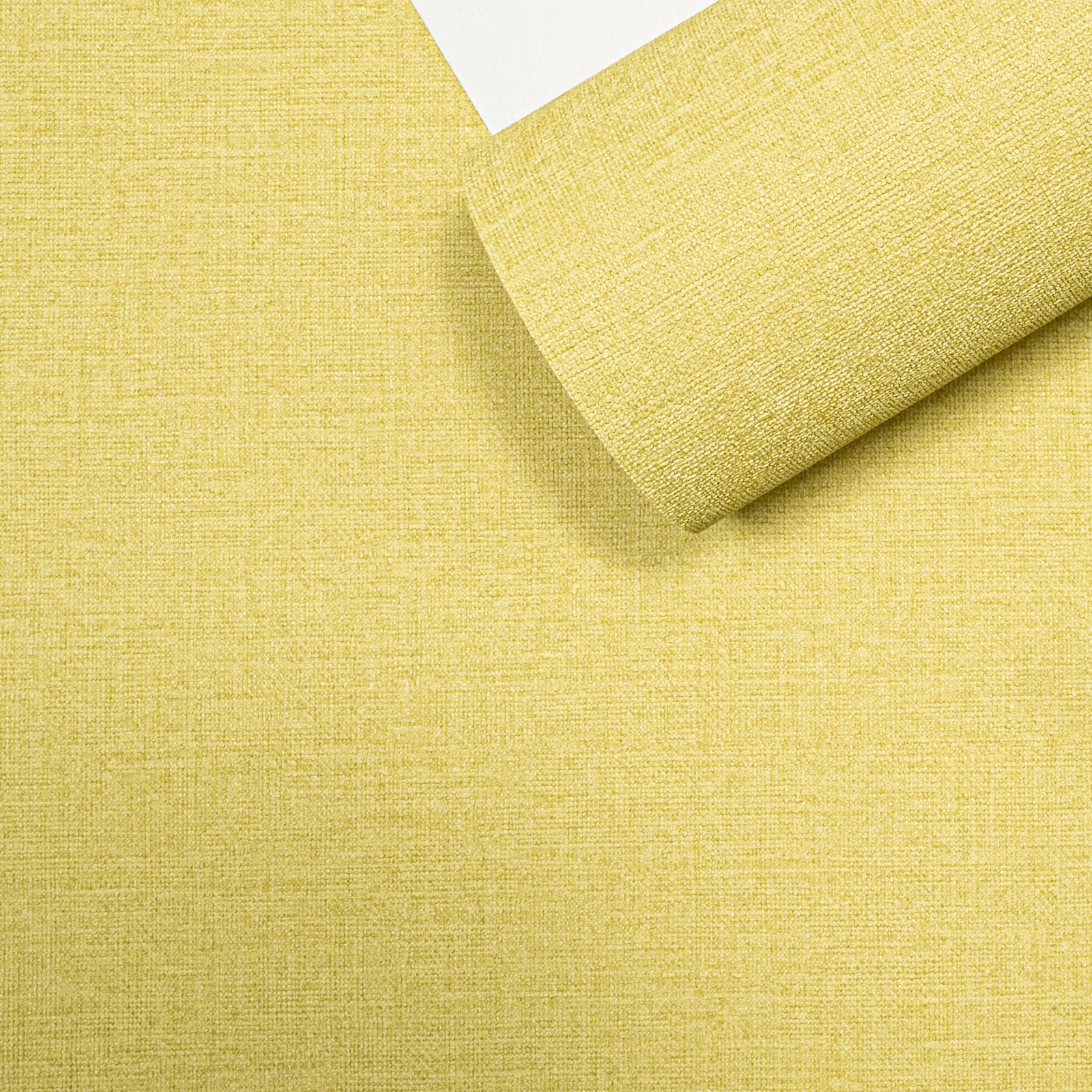 Plain Lime Green Linen Effect Wallpaper - Image 8