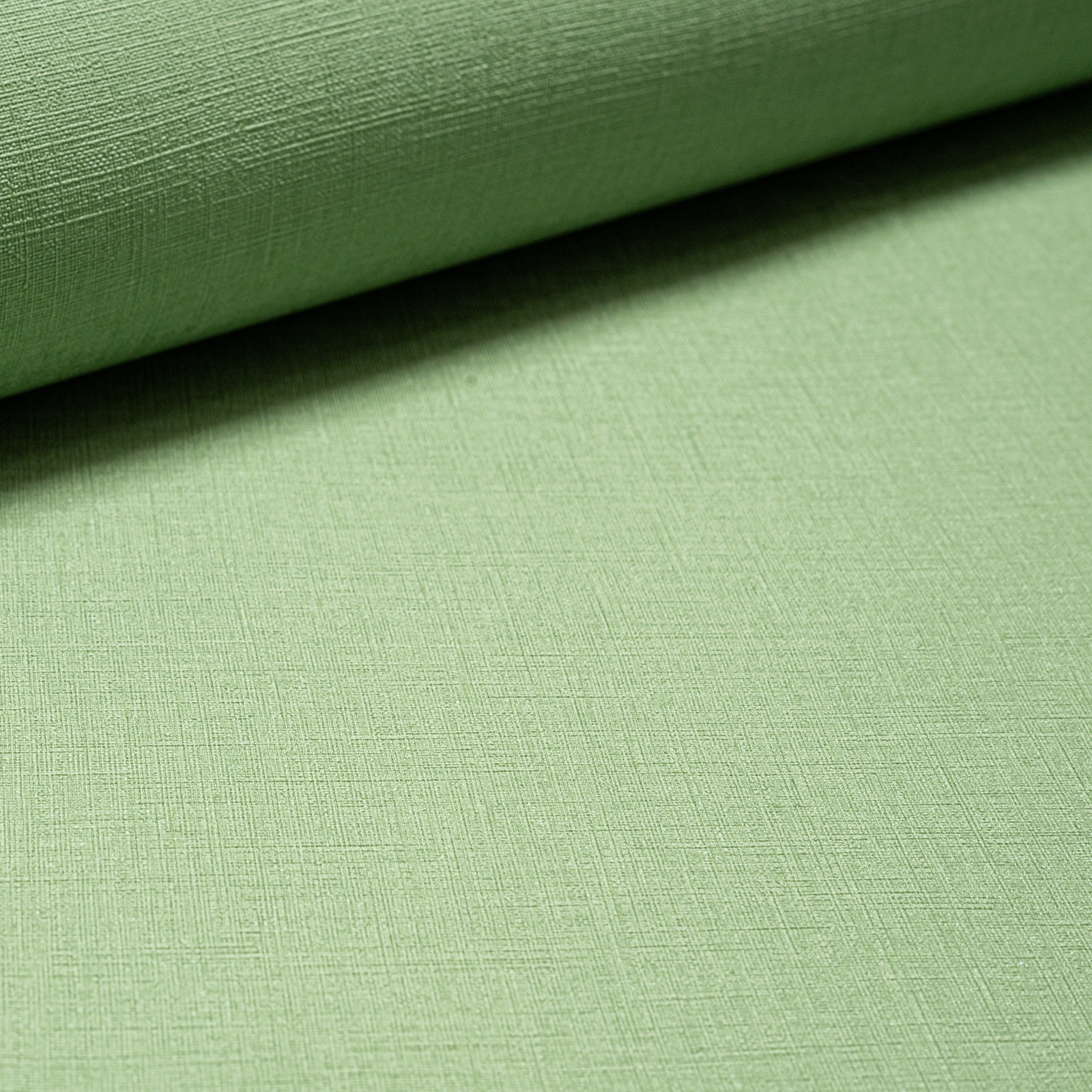 Plain Green Linen Effect Wallpaper - Image 9