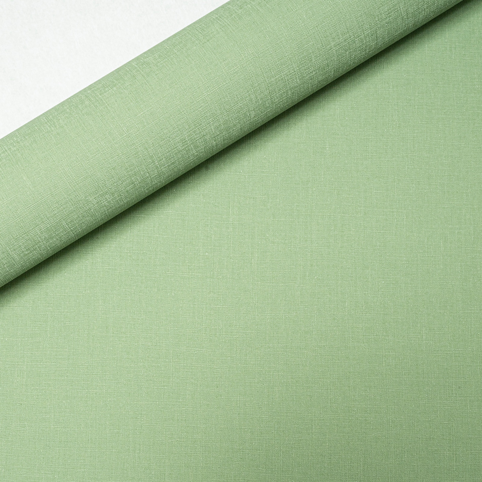 Plain Green Linen Effect Wallpaper - Image 6