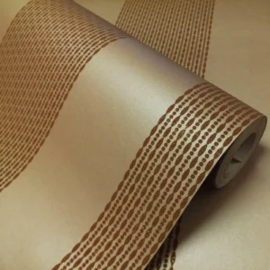 Selina Stripe Copper Metallic Glitter Beads Stripey Wallpaper
