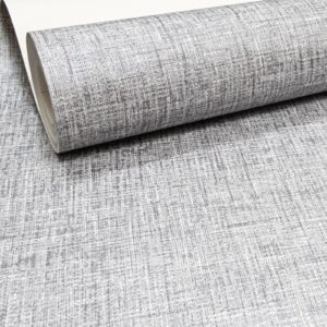 Linen Effect Grey Wallpaper