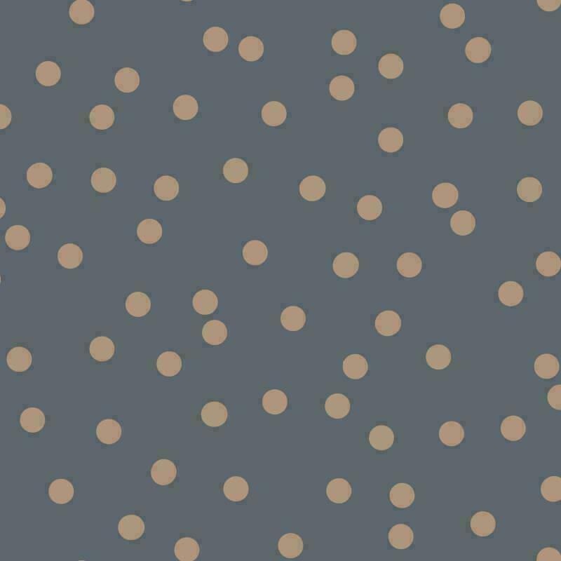 Metallic Gold Dots on Charcoal Wallpaper - Image 3