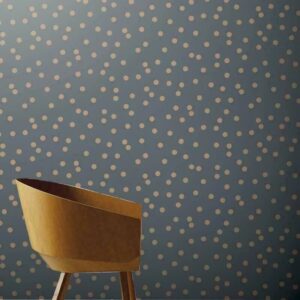 Metallic Gold Dots on Charcoal Wallpaper