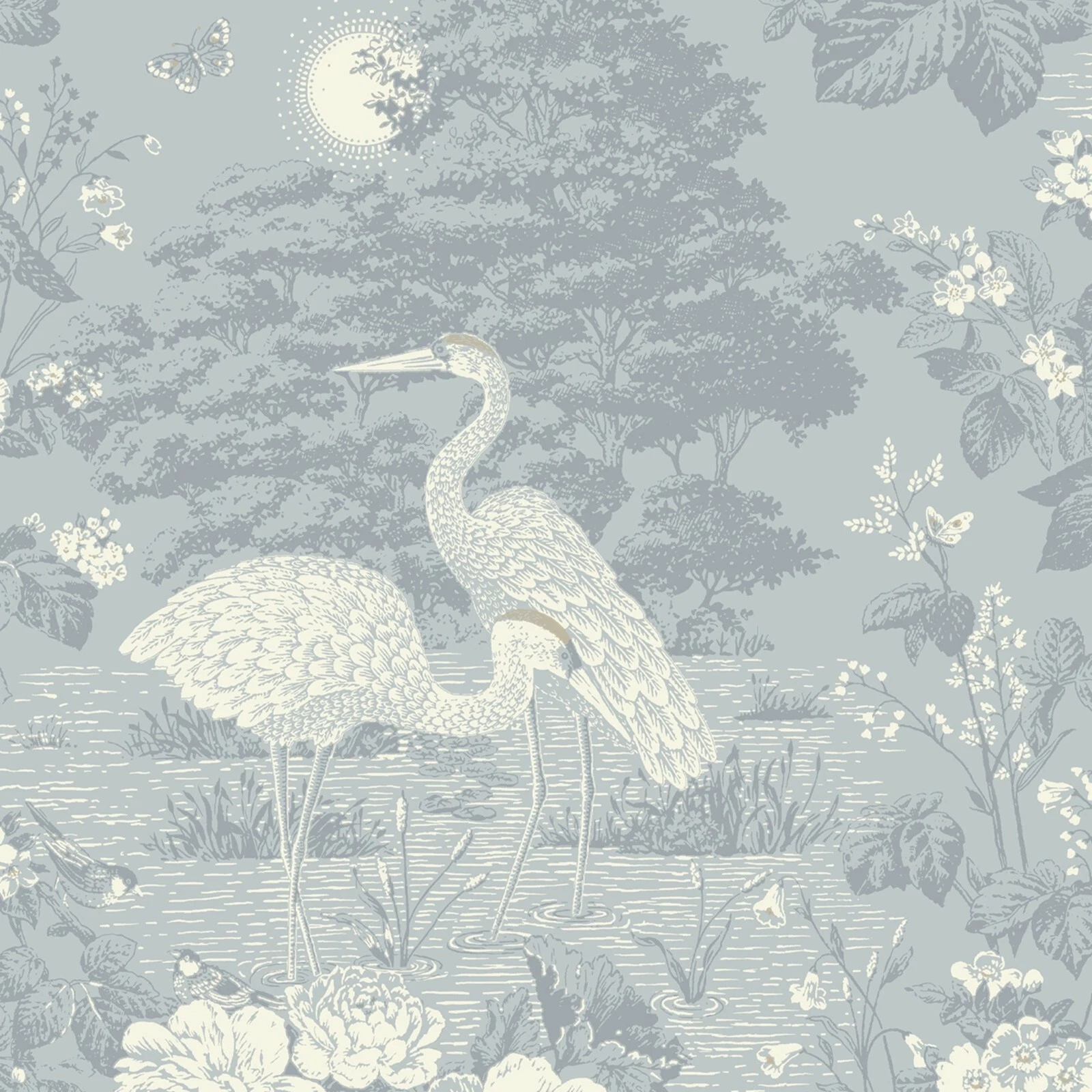 Blue Floral White Craines - Image 5