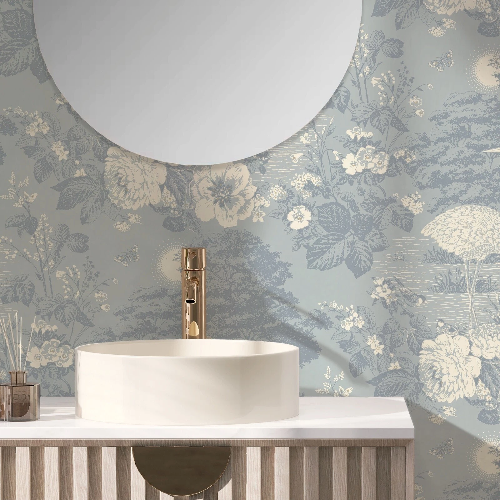 Blue Floral White Craines - Image 2