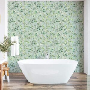 Spring Leaf Wallpaper in Green