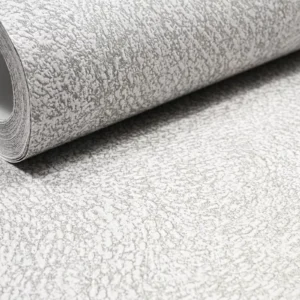 Plain Silver Grey Textured Speckled Slightly Imperfect Wallpaper