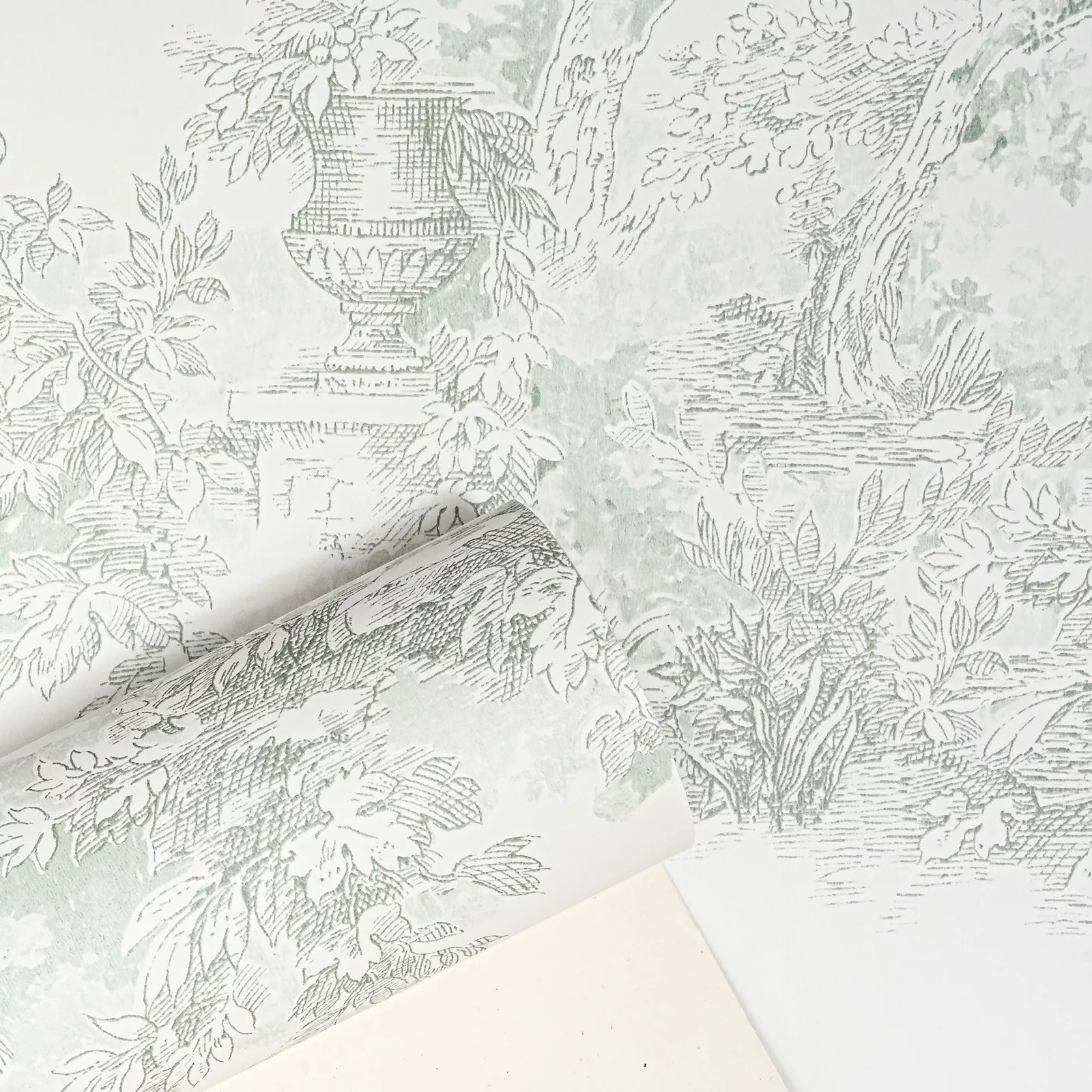 White Green Cottage Floral Slightly Imperfect - Image 8