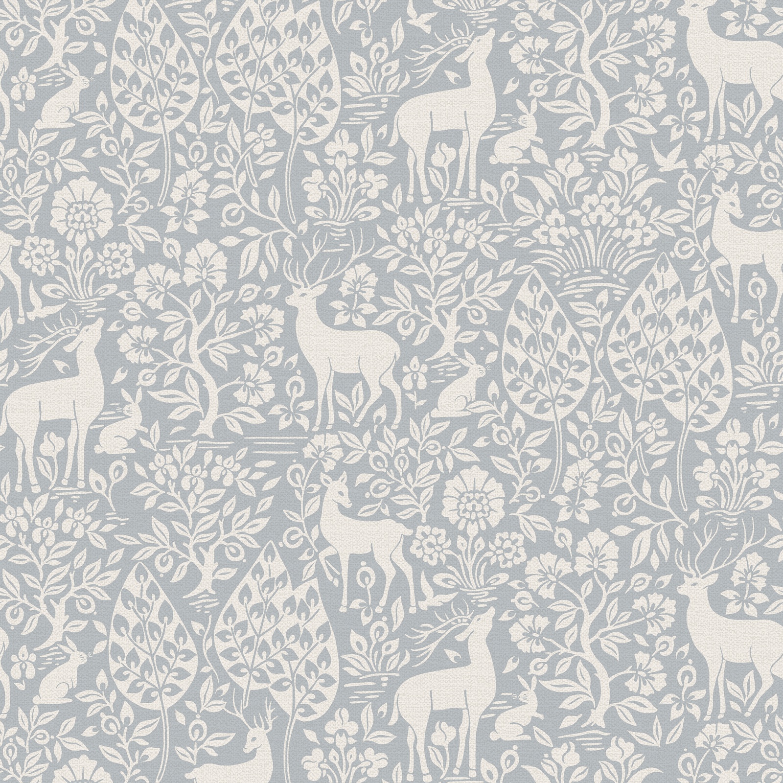 Blue Floral Holdens Deer Woods Wallpaper - Image 2