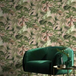Tropical Jungle Wallpaper in Pink