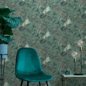 Tropical Jungle Wallpaper in Green
