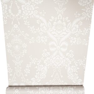 Taupe Floral Damask Wallpaper