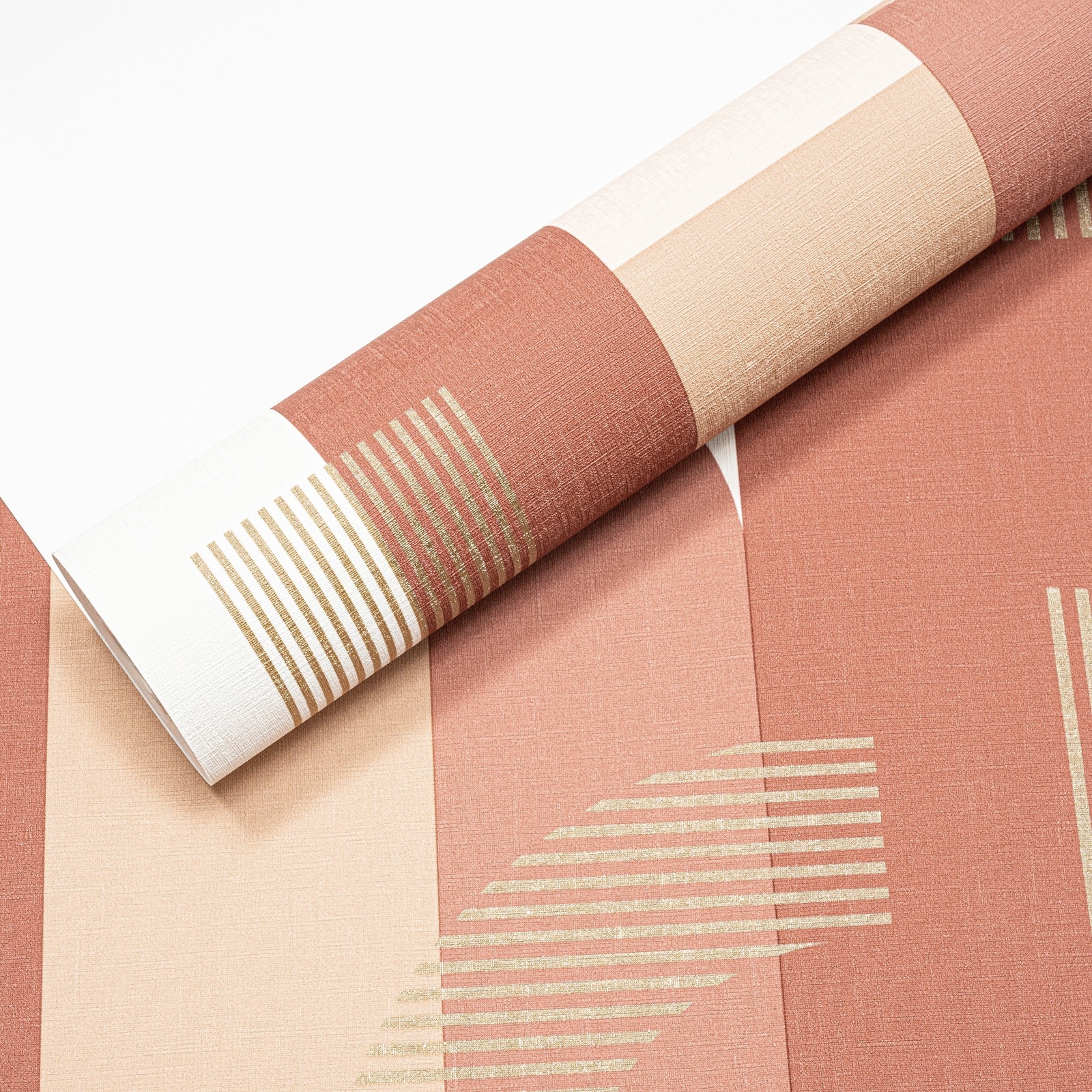 Multicoloured Geometric Gold Shimmer Wallpaper - Image 5