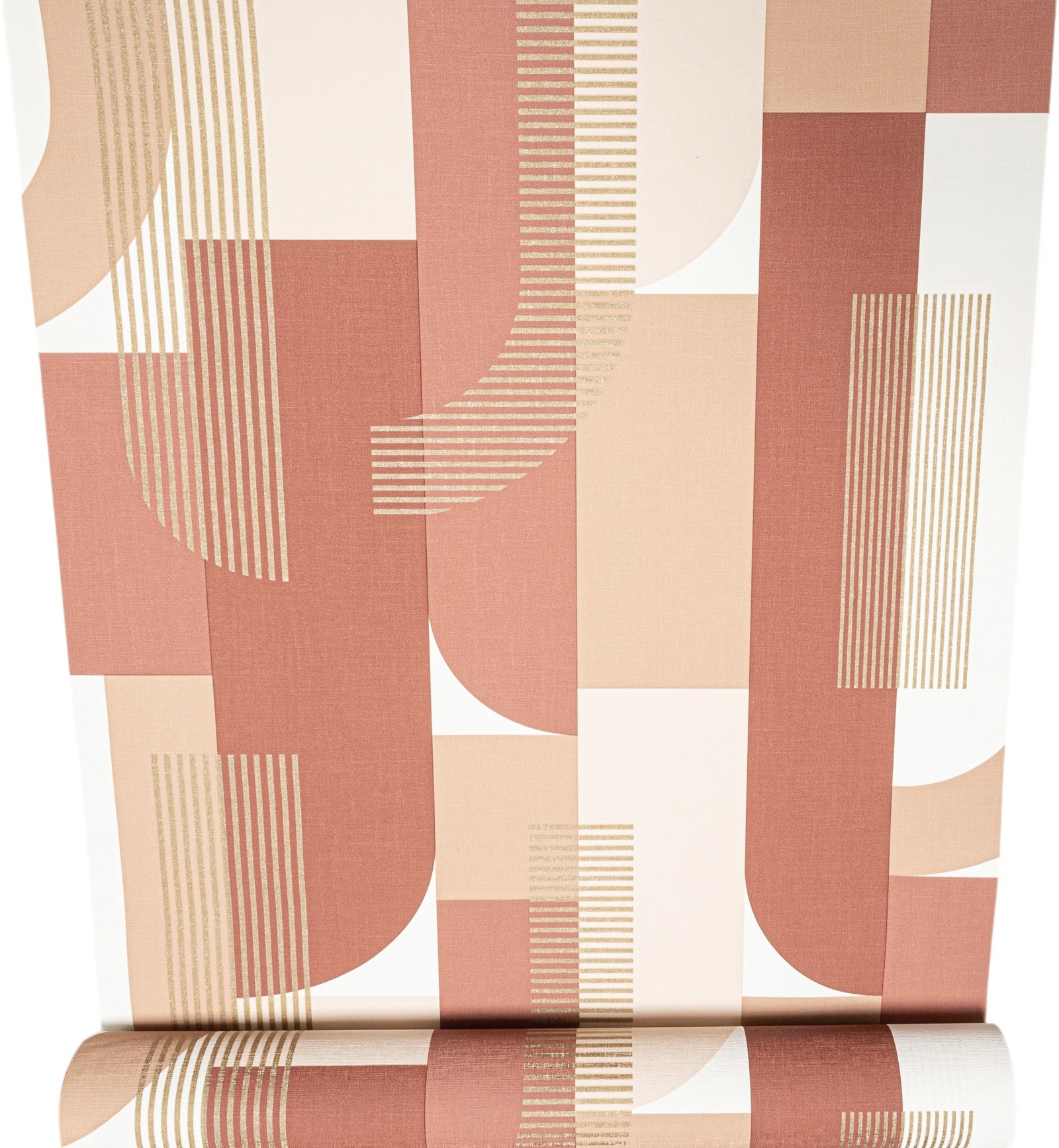 Multicoloured Geometric Gold Shimmer Wallpaper - Image 3