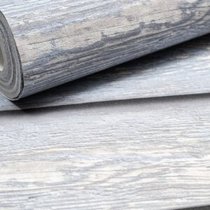 Blue Textured Wooden Panel Effect Wallpaper