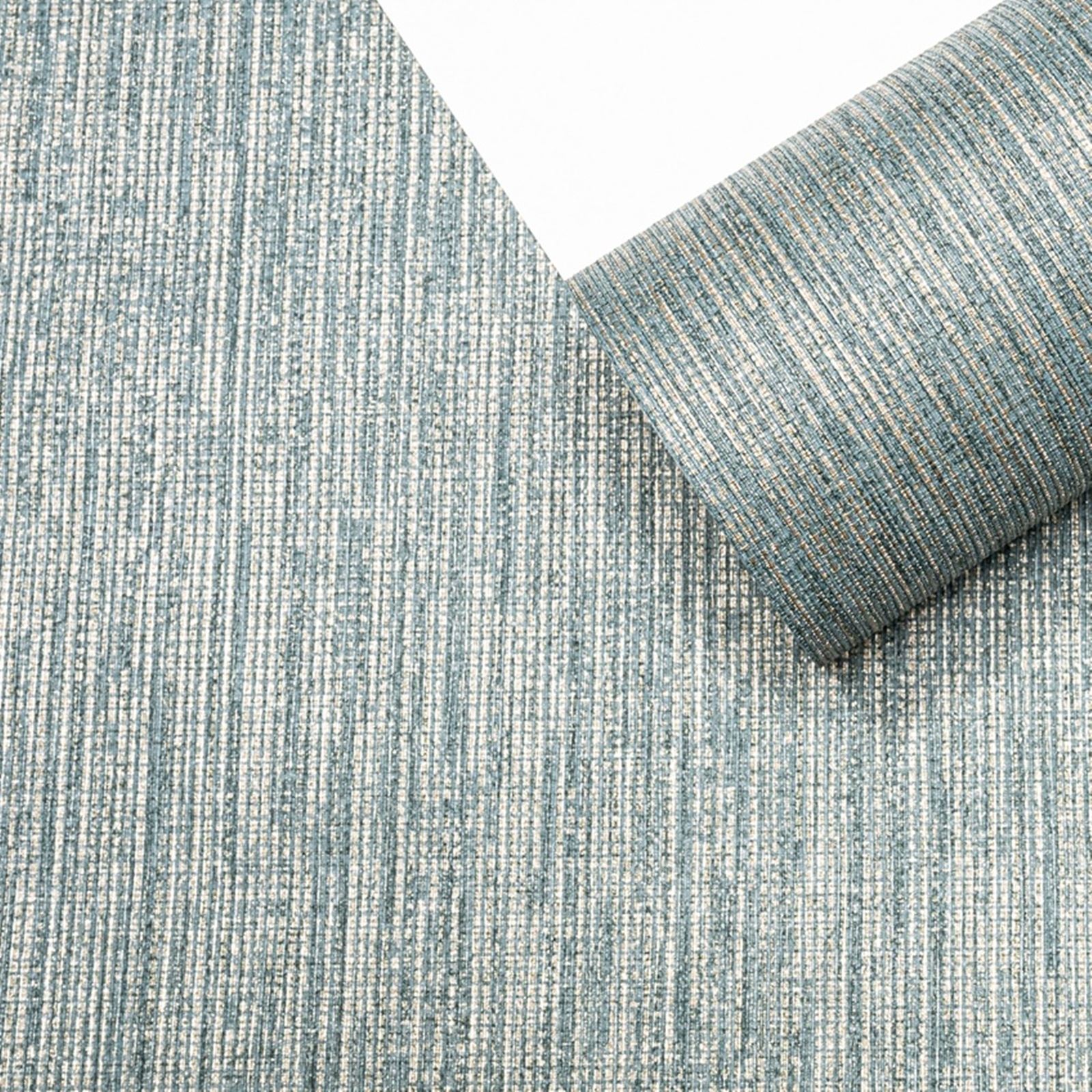 Plain Blue Gold Metallic Shimmer Textured Wallpaper - Image 7
